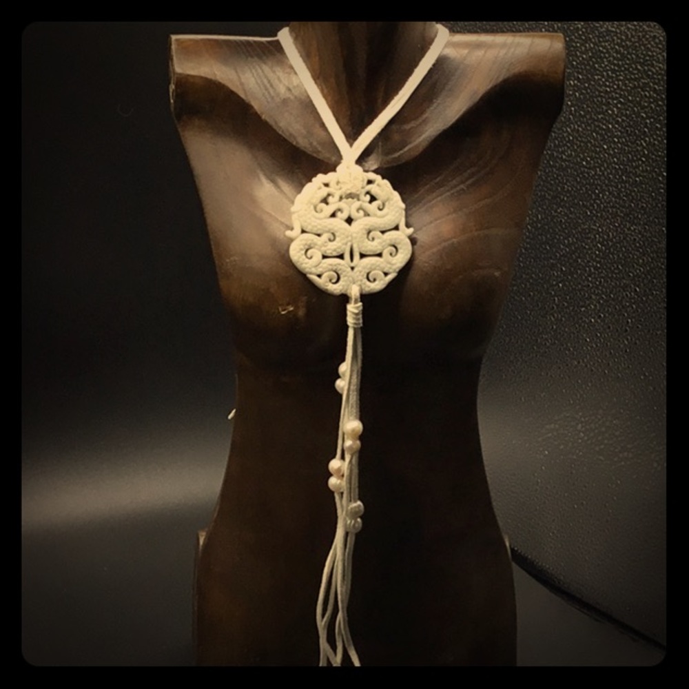 Hand Carved Agate Medallion Necklace